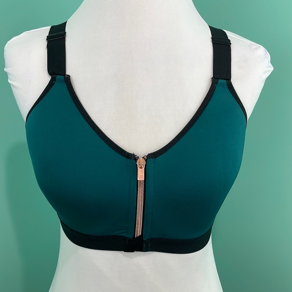MTA Sport Teal Sports Bra w/ Front Zipper - XL